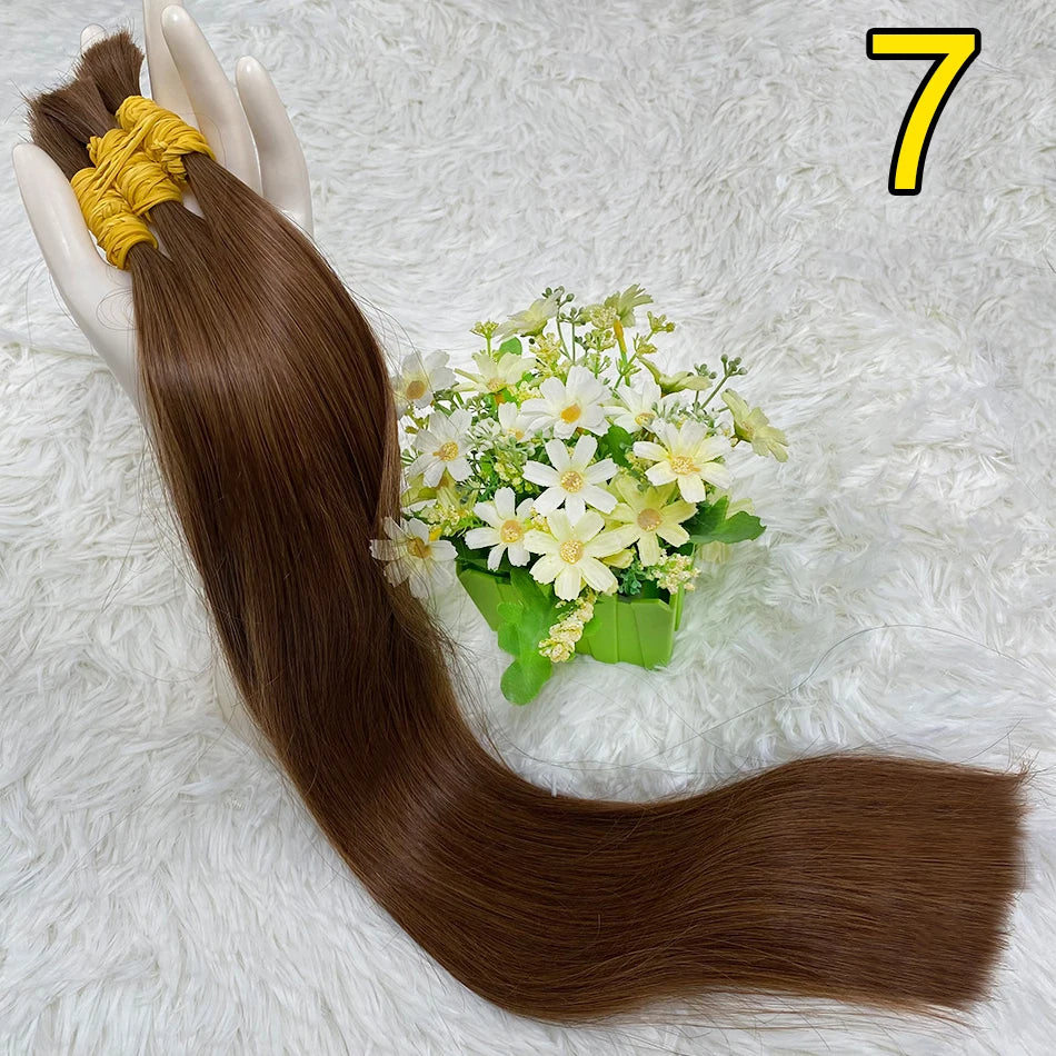 Ombre Straight Bulk Braiding Hair 100% Brazilian Virgin Remy Human Hair Extensions 613 Blonde Color Natural Hair Piece