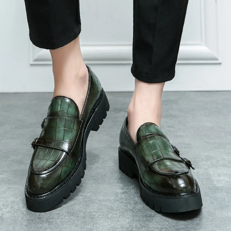 Man Shoes Genuine Leather Men Casual Shoes Business Formal British Style Luxury Male Loafers For Men Green Plus Size 38 44 45 46