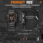 LAXASFIT New Smart Watch 2.01 Display Men Sports Watch LED Flashlight Bluetooth Call Health Monitor IP68 Waterproof Smart Watch