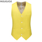 YASUGUOJI New Wedding Dress High-quality Men's Fashion Design Suit Vest Plus Size Men's Business Casual Suit Vest 15-colors