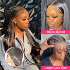 Straight 250 Density Real Full Lace Human Hair Wig Brazilian Pre Plucked 360 HD Full Lace Invisible Strap Snug Fit Wig For Women