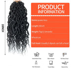 1/6Packs Goddess Locs Crochet Hair for Women,Pre Looped Crochet Braids with Wavy Curly Ends Queen Locs Synthetic Braid Extension