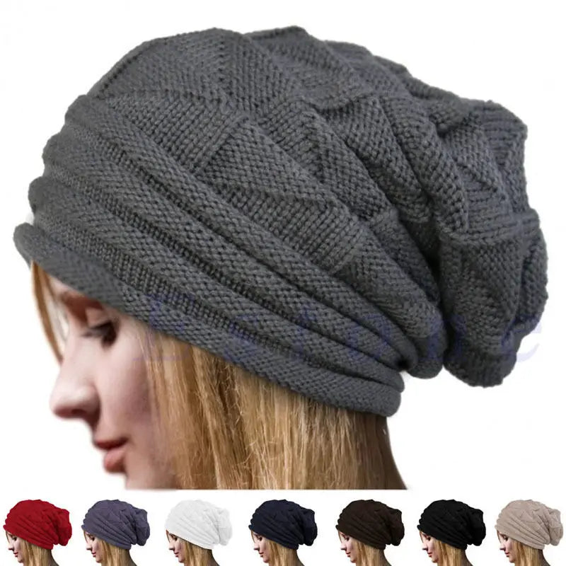 Knitted Baggy Beanie Oversized Winter Hat Ski Slouchy Cap Skullies Beanies Women Men Winter Wool Warm Cap Beanies Unisex Main image