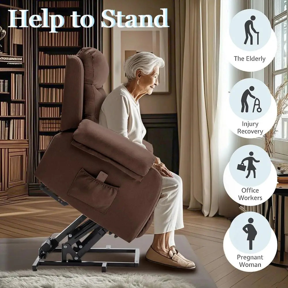 Adult-Sized Power Recliners with Assist Features for Elderly Comfort, Compact Recliners with Lift, Electric Sofas with Memory Fo