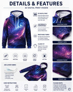 Men's Wolf 3D Printed Hoodie, Fierce Animal Graphic Hooded Sweatshirt, Long Sleeve Casual Streetwear Pullover Tops