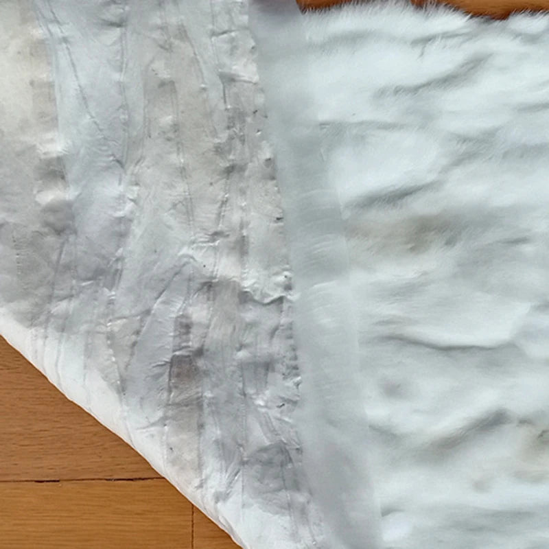 50x100cm Natural Rabbit Fur Patchwork Blankets Winter Bedspread on The Bed Striped Throw Blanket Soft Sofa Cover Christmas Party