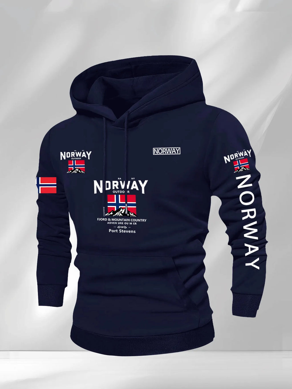 Norway Autumn winter models Men's Fleece windproof Warm 100%Cotton Oversized Hoodie Outdoor Commuter Men's High Elastic top