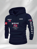 Norway Autumn winter models Men's Fleece windproof Warm 100%Cotton Oversized Hoodie Outdoor Commuter Men's High Elastic top