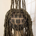 Synthetic Full Lace Locs Braided Wigs for Black Women 24 inches Knotless Box Dreadlock Braids Wig Lace Frontal Braiding Wig