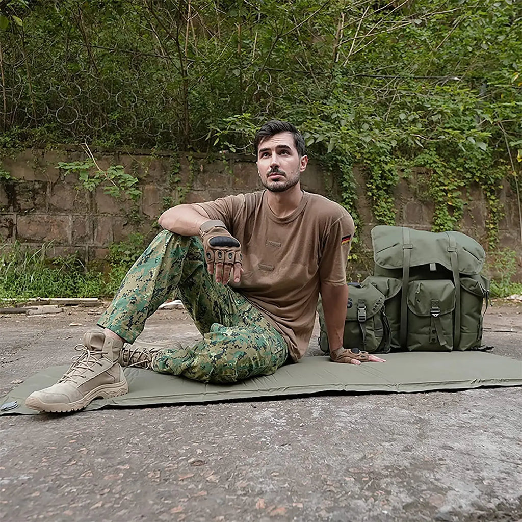 MT Military Army Alice Embedded Air Self-Inflating Camp Mat , ALICE Single Sleeping mat  for Outdoor Camping Olive Drab
