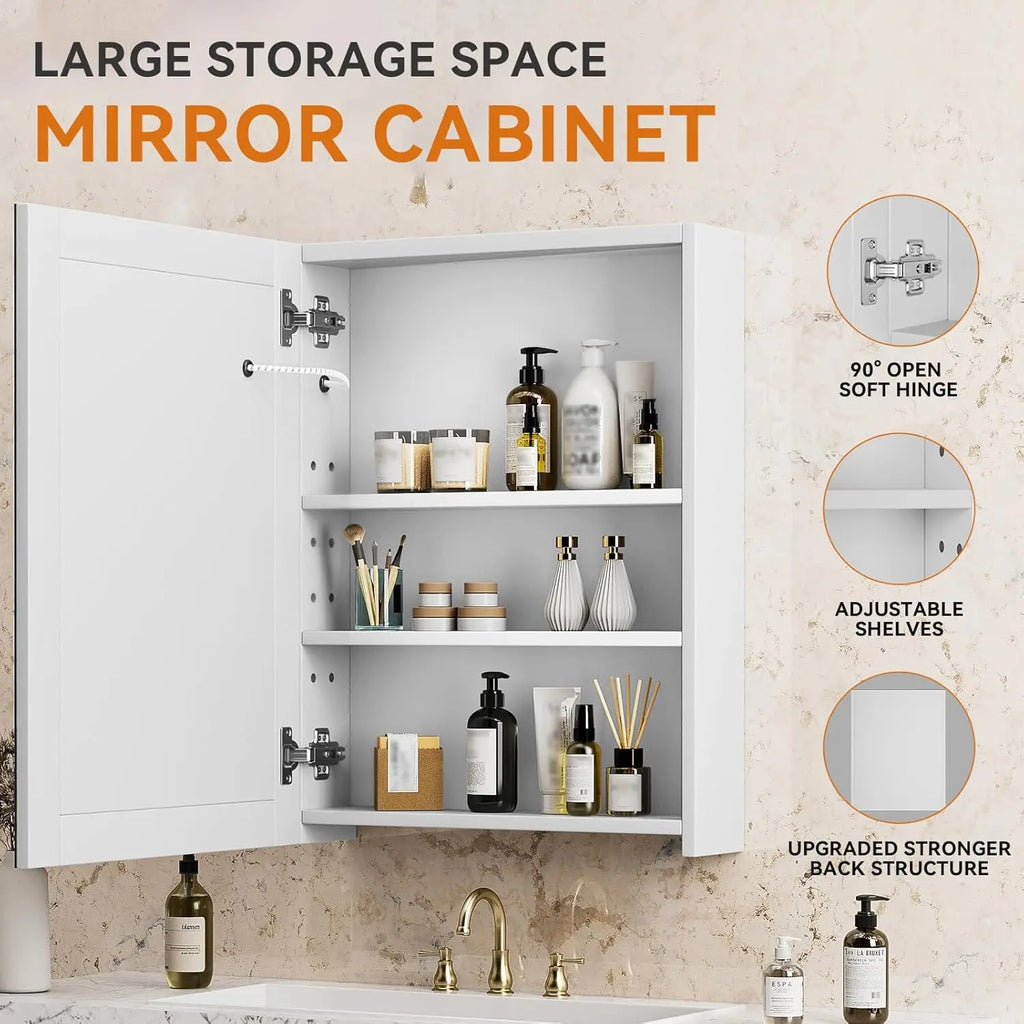 Medicine Cabinets for Bathroom,Medicine Cabinet Mirror,Lighted Medicine Cabinet with LED Lights,Adjustable Shelf,, Customized
