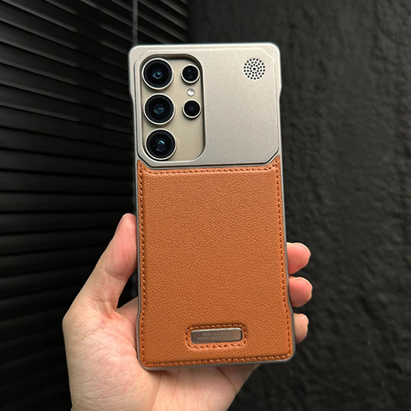 Luxury Leather Frameless Aromatherapy Case for Samsung Galaxy S25 S24 S23 Plus Ultra For Magsafe Magnetic Hybrid Shockproof Capa