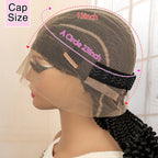 Full Lace Braided Wig with Curly Ends Synthetic Cornrow Braids Wig for Black Women Lace Frontal Afro Knotless Braiding Wigs