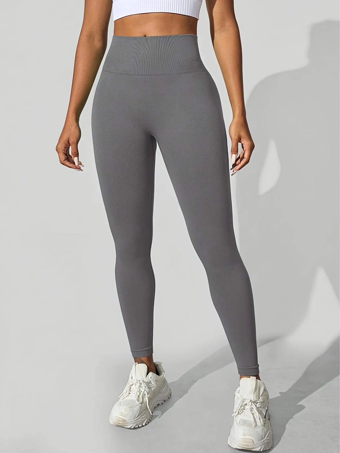 CZGUKE Seamless Women's High Waist Yoga Pants Tight Waist Hip Lifting Elastic Tight Solid Color Wide Waist Sports leggings
