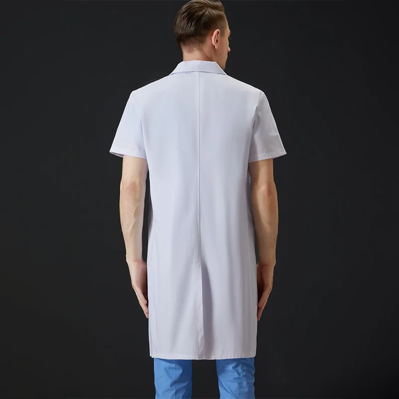 Custom Logo Men's Lab Coat 3 Pockets Short Sleeve Women's Lab Coats Medical Gown Dotctor Nurse Scrubs Hospital Clinic Uniform Secondary image