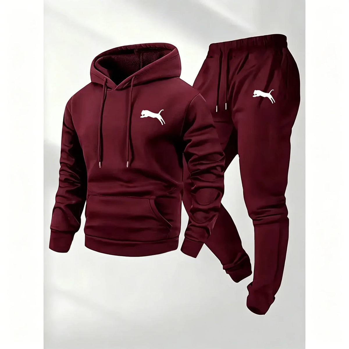 Hot Selling Men's Hooded Sweatshirt Pants Set Casual Tracksuit Streetwear Sportswear Fitness Jogger Outfit 2 Piece Warm Clothing