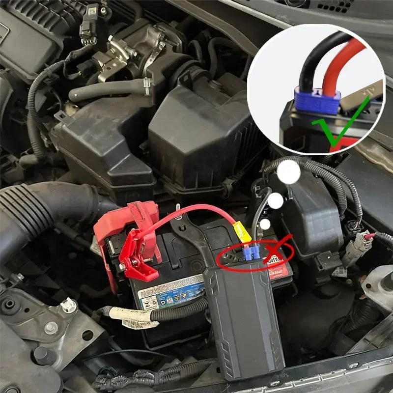 EAFC 1200A Smart Car Jump Starter with 150PSI Air Pump -8000mAh Power Bank  LED Light Smart Inflate for Cars Motorcycles Trucks