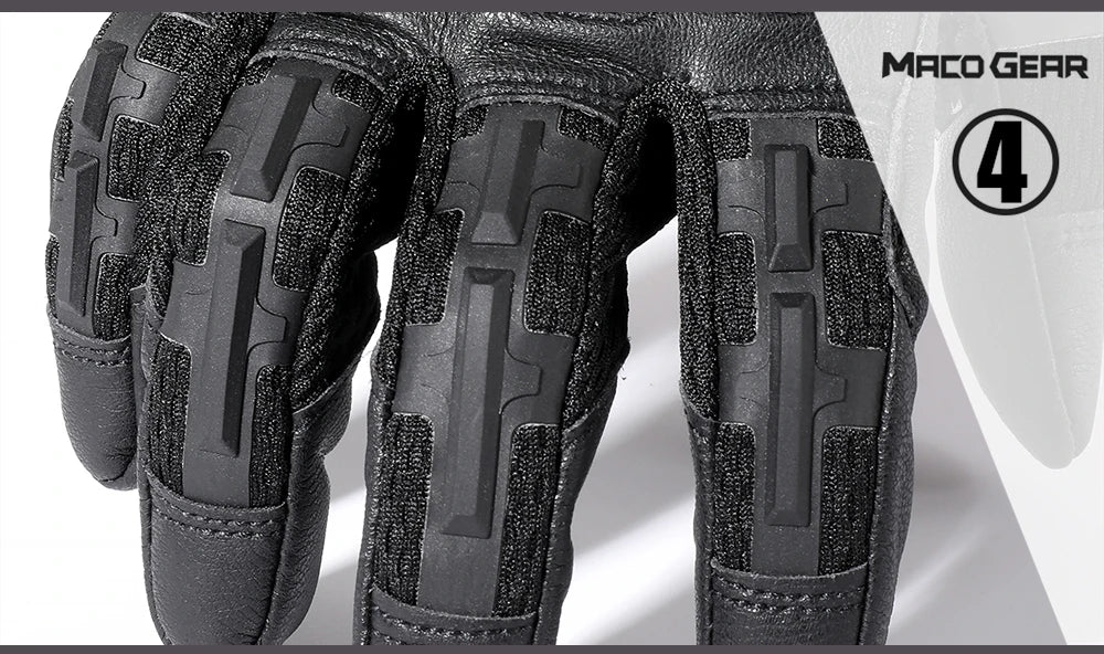 PU Leather Full Finger Tactical Touch Screen Gloves Hiking Cycling Training Climbing Airsoft Hunting Non-slip Protective Gear