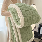 Solid Color Taffeta Velvet Carved Blanket Thick Double-Sided Plush Multifunctional Blanket Office Nap Quilt for All Seasons
