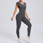 2026 Yoga Jumpsuit Fitness Sports Overalls Gym Clothing Set Wear Pilates Workout Clothes Women Short Sleeves Outfit Activewear