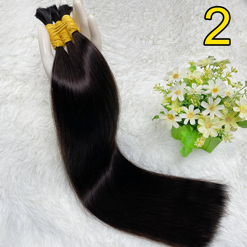Ombre Straight Bulk Braiding Hair 100% Brazilian Virgin Remy Human Hair Extensions 613 Blonde Color Natural Hair Piece