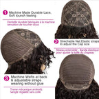 Jerry Curly Short Pixie Bob Cut Human Hair Wigs With Bangs For Women Wear To Go Peruvian Highlight Honey Water Wave Wigs