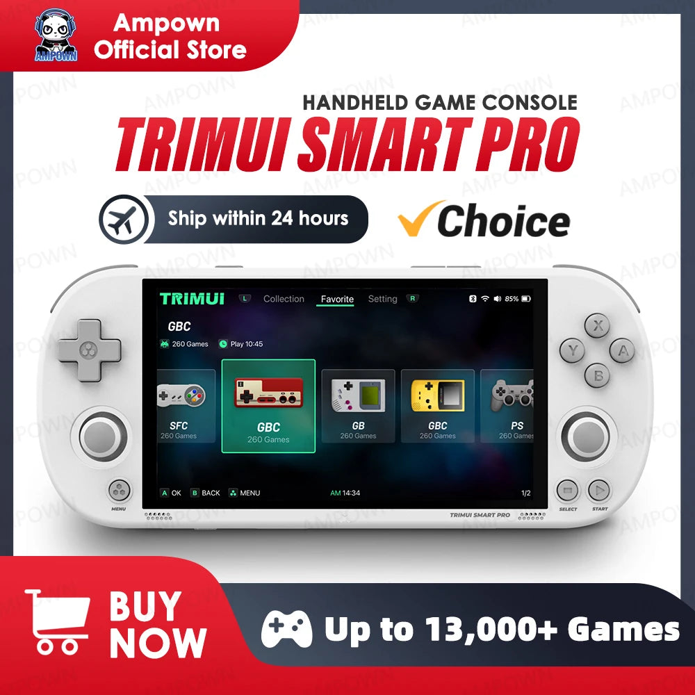 Trimui Smart Pro Handheld Game Console 4.96''IPS Screen Linux System Joystick RGB Lighting Smartpro Retro Video Game Player Gift Main image