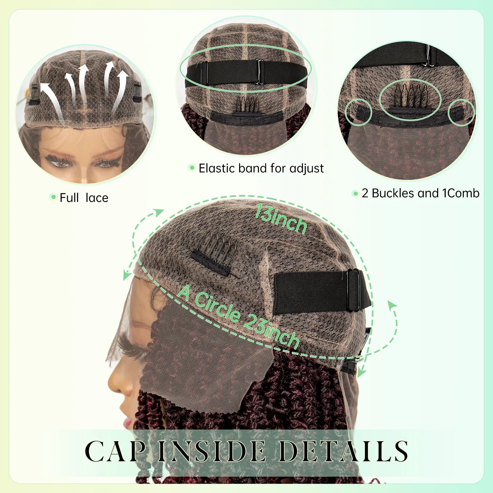 14Inch Full Lace Braided Wigs Synthetic Lace Frontal Twisted Braids Wigs with Baby Hair Knotless Box Braids Wig for Black Women