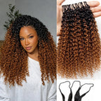 Pre Separated Kinky Curly Crochet Human Hair Extensions Knotless Miracle Knots TB30 Afro Kinky Feather Crochet Hair For Braids