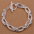 Fine 925 Sterling Silver Noble Nice Chain Solid Bracelet for Women Men Charms Party Gift Wedding Fashion Jewelry Hot Model