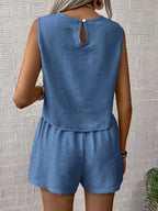 Summer Shorts Sets Women 2026 Fashion Sleeveless Loose Tank Tops And Short Pants Two Piece Sets Women Outfit Casual Femme Suit