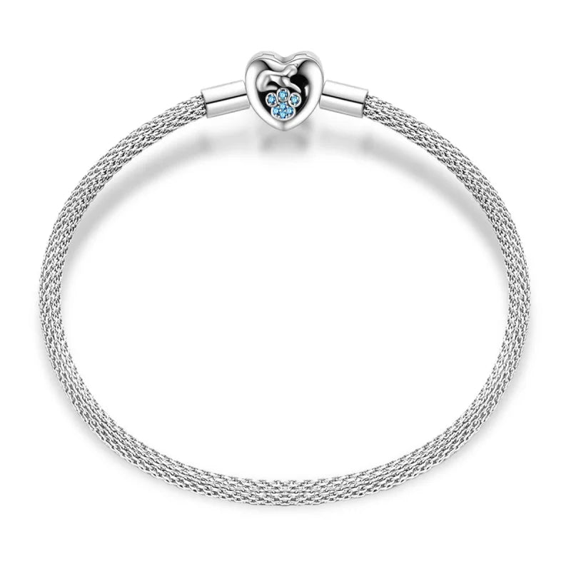 Bracelet Silver 925 Original 17-20CM Star Moon Sun Four Leaf Clover Green Zircon Bracelets Fit DIY Charms Birthday Jewelry Gifts