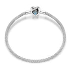 Bracelet Silver 925 Original 17-20CM Star Moon Sun Four Leaf Clover Green Zircon Bracelets Fit DIY Charms Birthday Jewelry Gifts