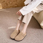 Crestar Fashion Clogs Slippers For Women Classic Suede Men Mules Cork Footbed Leather Potato Shoes With Arch Support Beach Slide