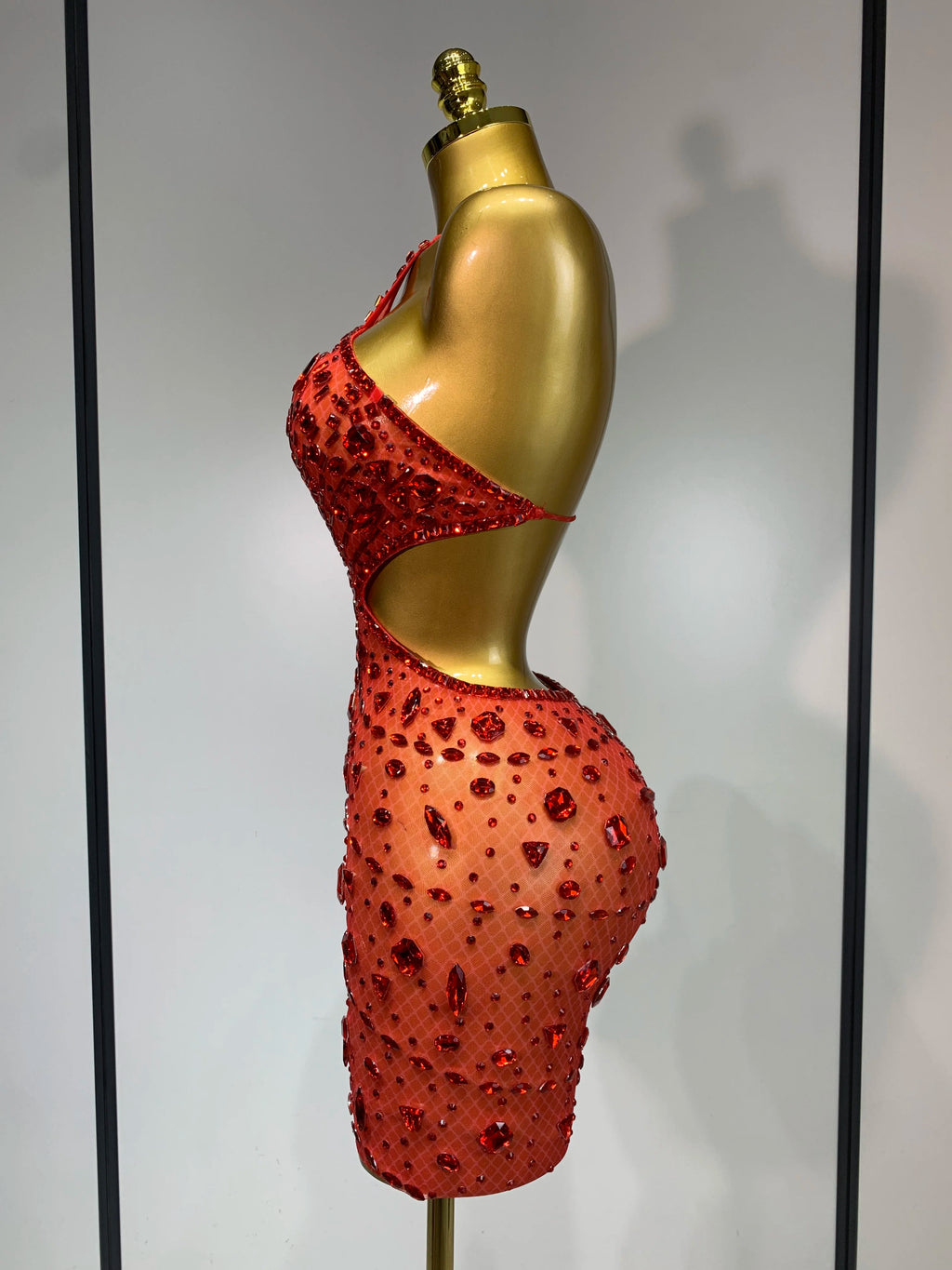 Sexy Sparkly Diamond Backless Short Dress 2026 Women Sleeveless Mesh See Through Evening Birthday Gown Singer Stage Outfit