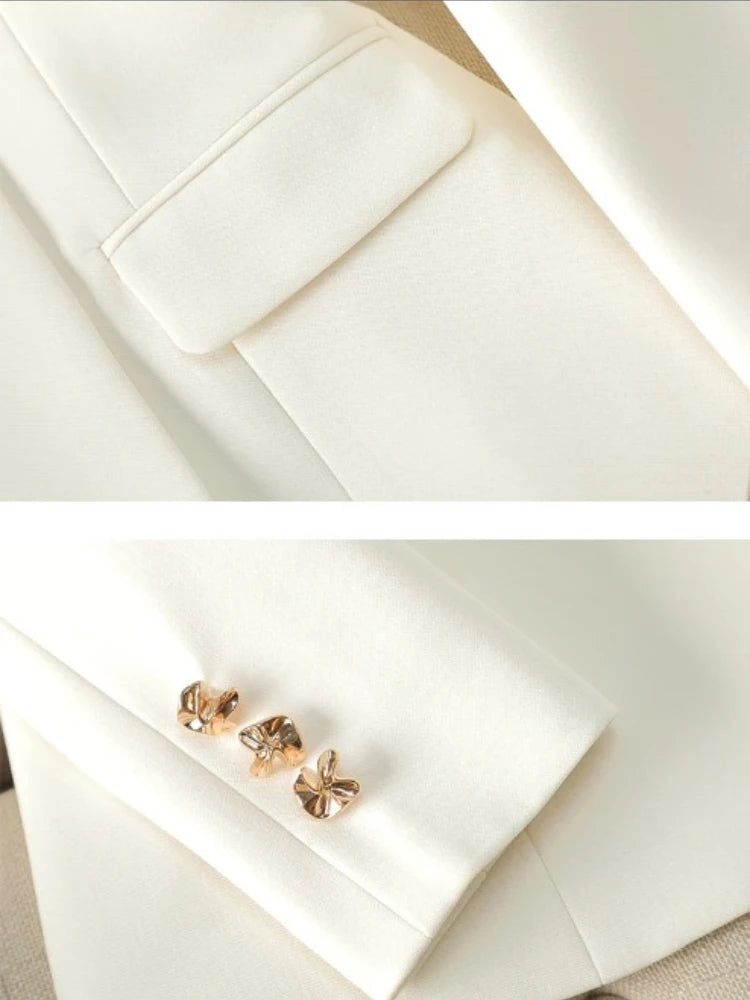 Fashion Temperament Executive Suit Solid Color Two-piece Pant Suits Set Business Commuting Professional Trousers  Ladies New Secondary image