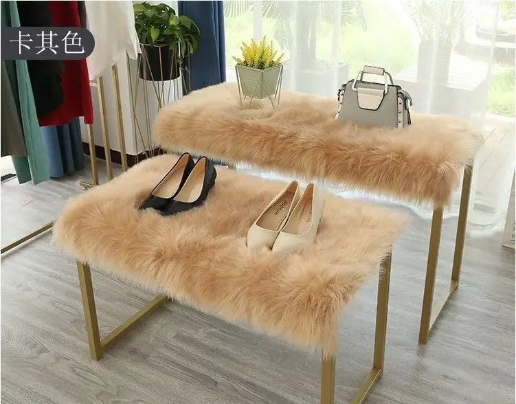 Korean Style Long Hair Cushion Window Decoration Plush Bag Clothing Plush Decorating Shelf Display Cabinet Makeup Table Mats