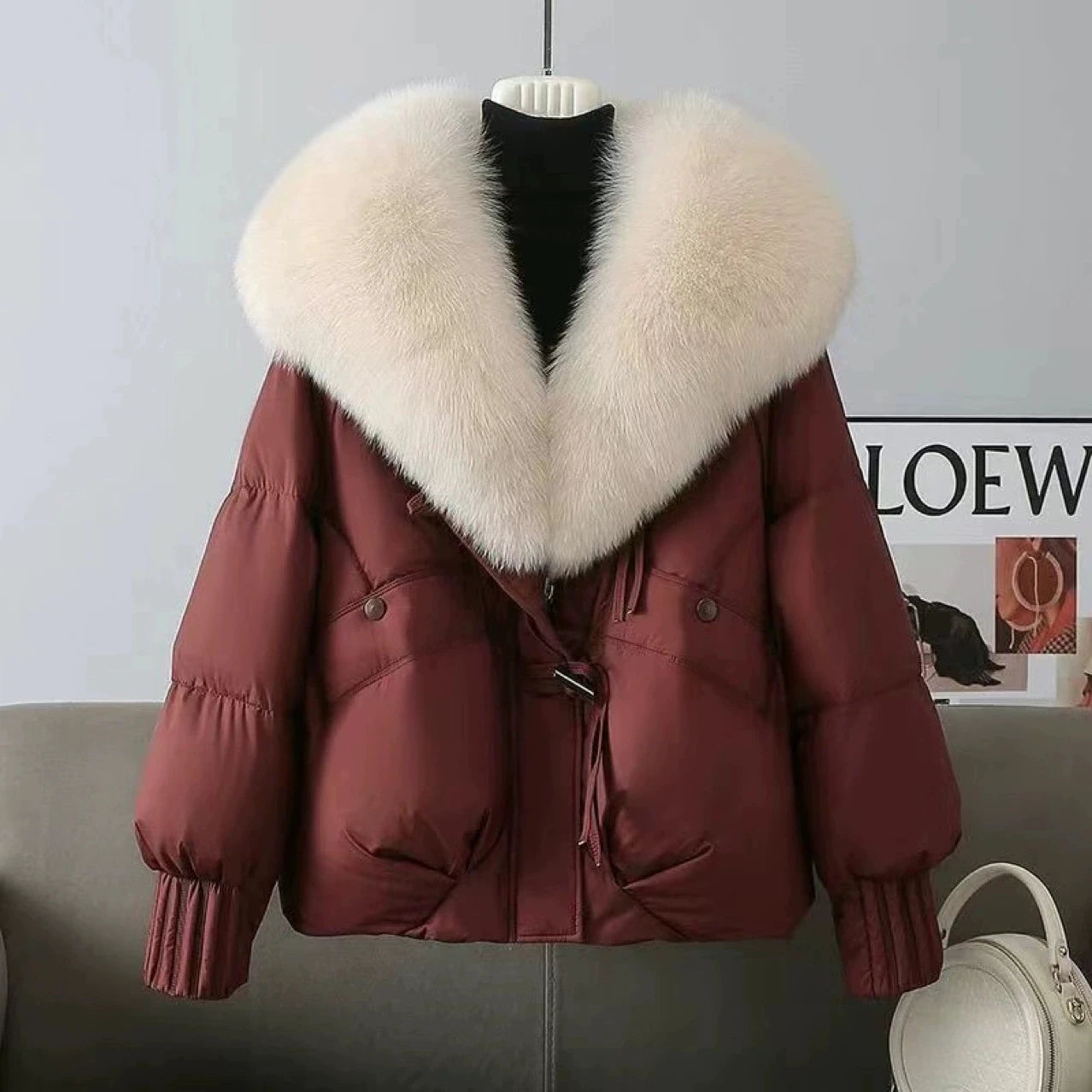 Fashion Winter Jacket Women New Korean Big Fur Collar Thick Down Cotton Jacket Parkas Female Short Coat Slim Warm Outerwear Main image