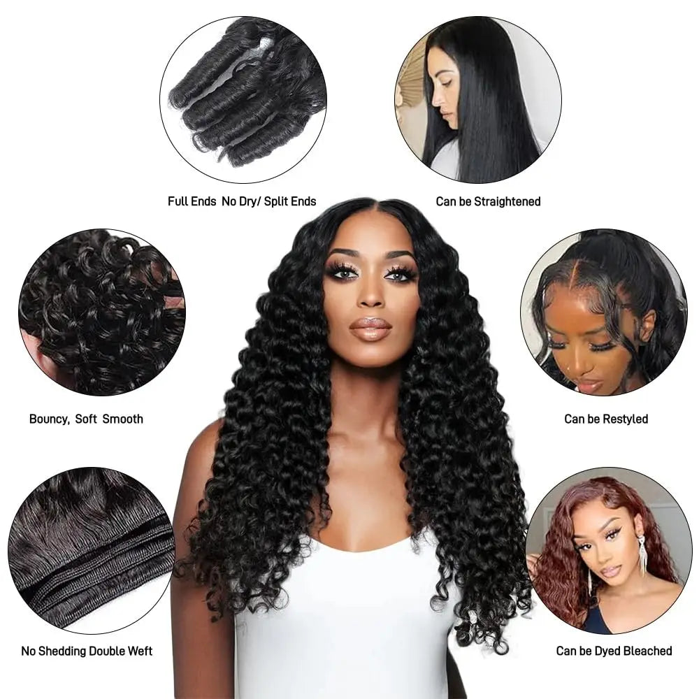 Burmese Curly Hair Bundles Raw Human Hair 1/3/4 Bundles Pixie Curly 100% Unprocessed Human Hair Weave Extensions For Women Wavy