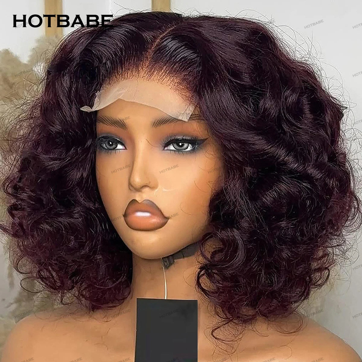 450 Density Bouncy Curly Glueless Wigs Human Hair 4×4 HD Lace Frontal Wigs Wear And Go 13×6 HD Lace Frontal Wigs Human Hair 99J Main image