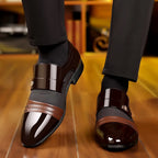 Men's Dress Shoes Pointed Toe Oxfords Classic Business Men Leather Shoes Slip on Wedding Casual Shoes Office Comfortable Loafers