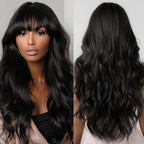 Body Wave Wigs with Bangs 3x1 Middle Part Lace Wig Human Hair Pre Plucked Body Wave Real Human Wigs with Bangs for Women 34 Inch