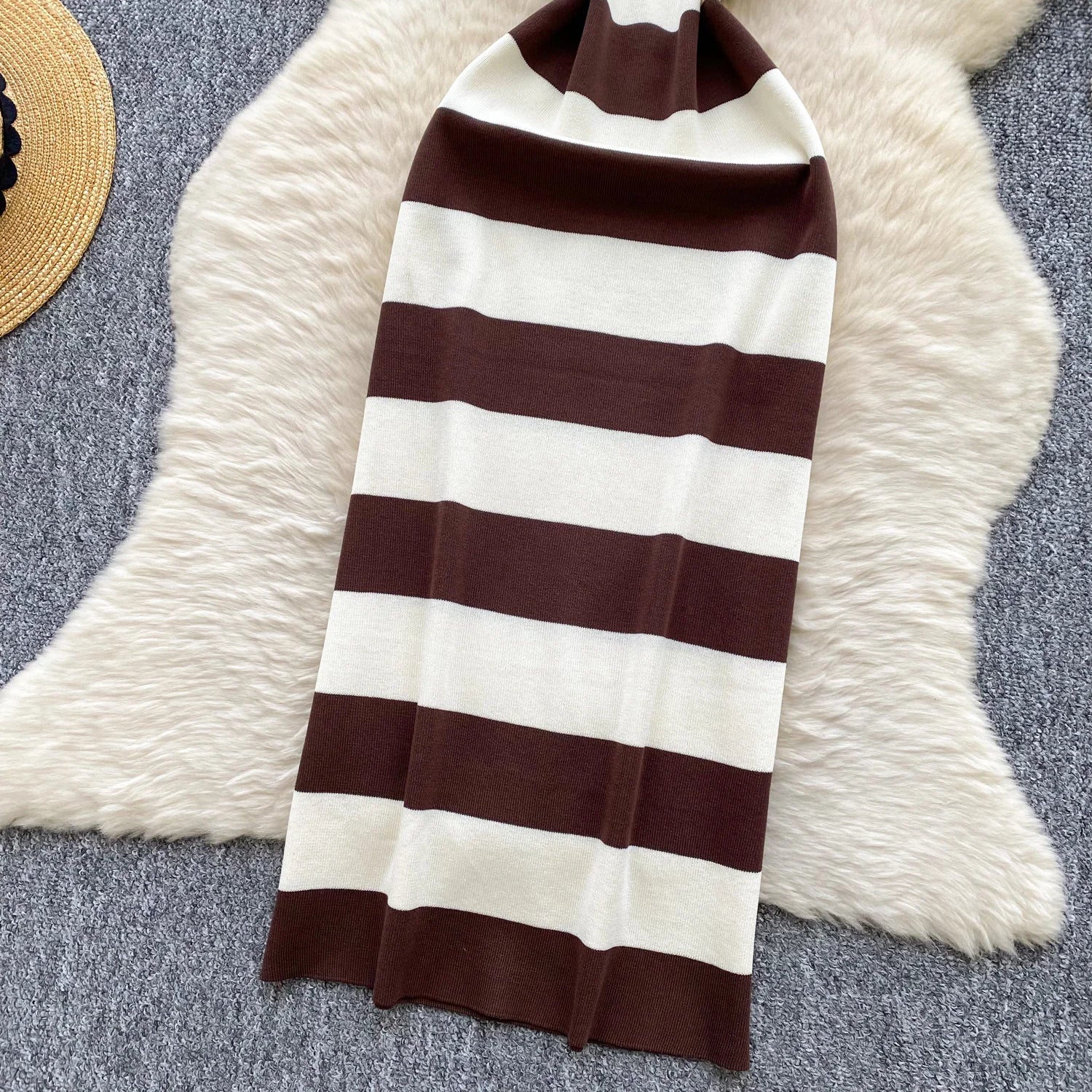 2025 & 2026 Lady New Stripes Ins Fashion Sexy Package Hips Bodycon Dress  Summer Knitted Spaghetti Straps Outfits Maxi Long Women Dress
