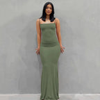 New Dresses 2025 Woman Fashion Summer Solid Colour Sexy Slim Camisole Skirts