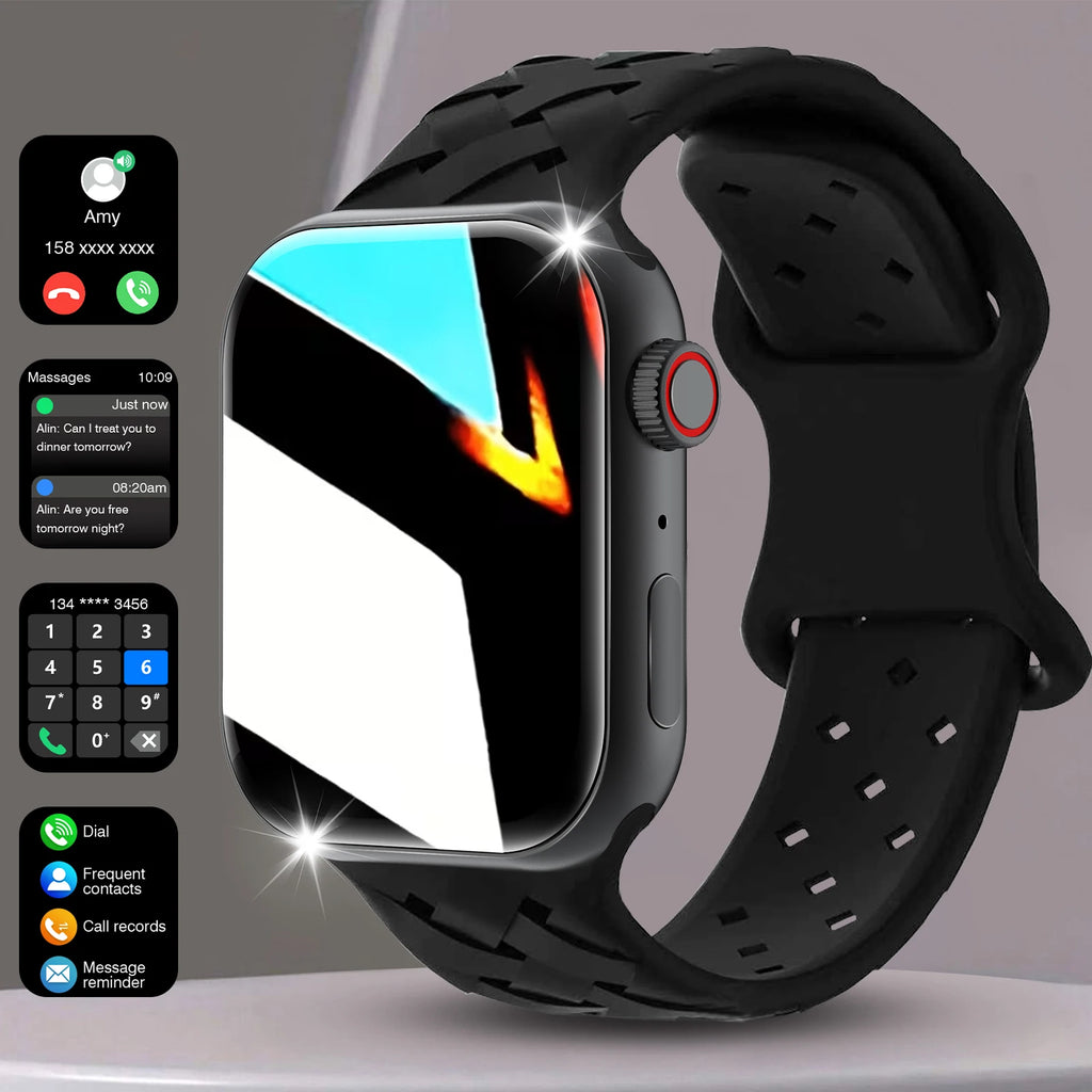 New Smart Watch,More Sports Modes,Voice Assistant,Outdoor Fitness Tracker, For Iphone/Android, An Ideal Gift for Family &Friends
