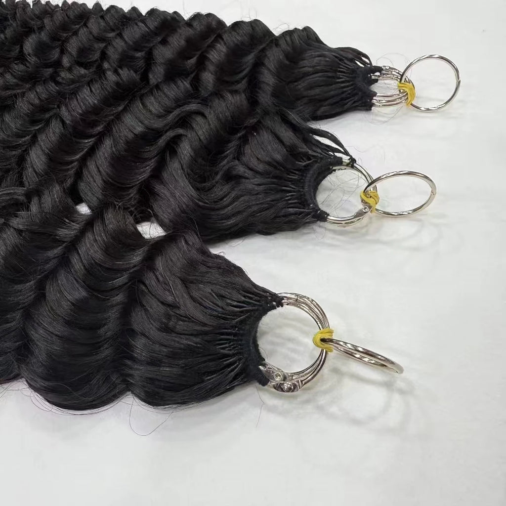 NABI Pre-Separated Crochet Human Hair Bundle Miracle Knots Braiding 14-18inch Water Wave Curly 100% Human Hair for Women
