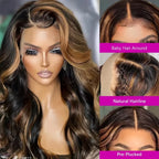 1B/30 Highlight Wig Body Wave Human Hair 13x6 Lace Front Wig Pre Plucked Pre Cut Lace 5x5 Glueless Wigs Human Hair 220% Density