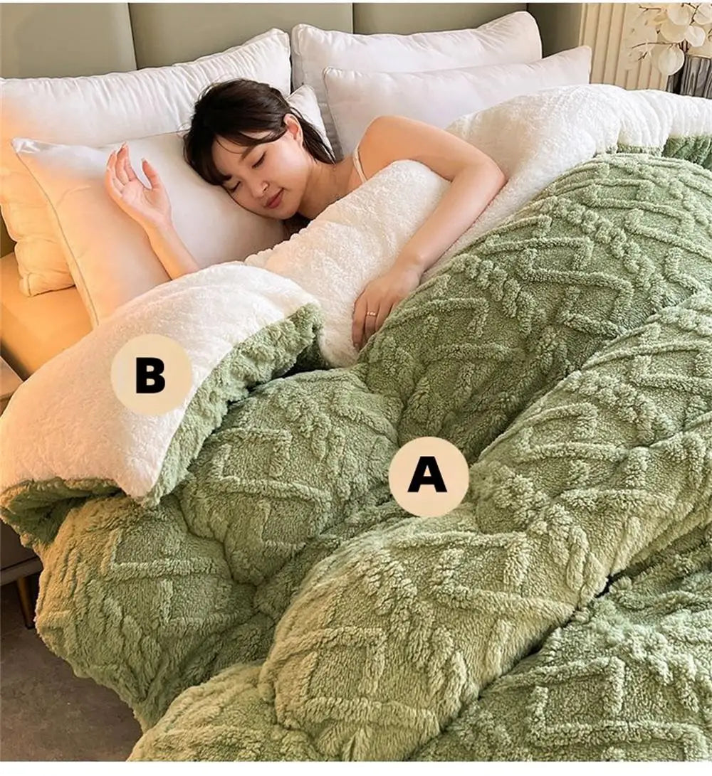 New Super Thick Winter Warm Blanket for Bed Artificial Lamb Cashmere Weighted Blankets Soft Comfortable Warmth Quilt Comforter