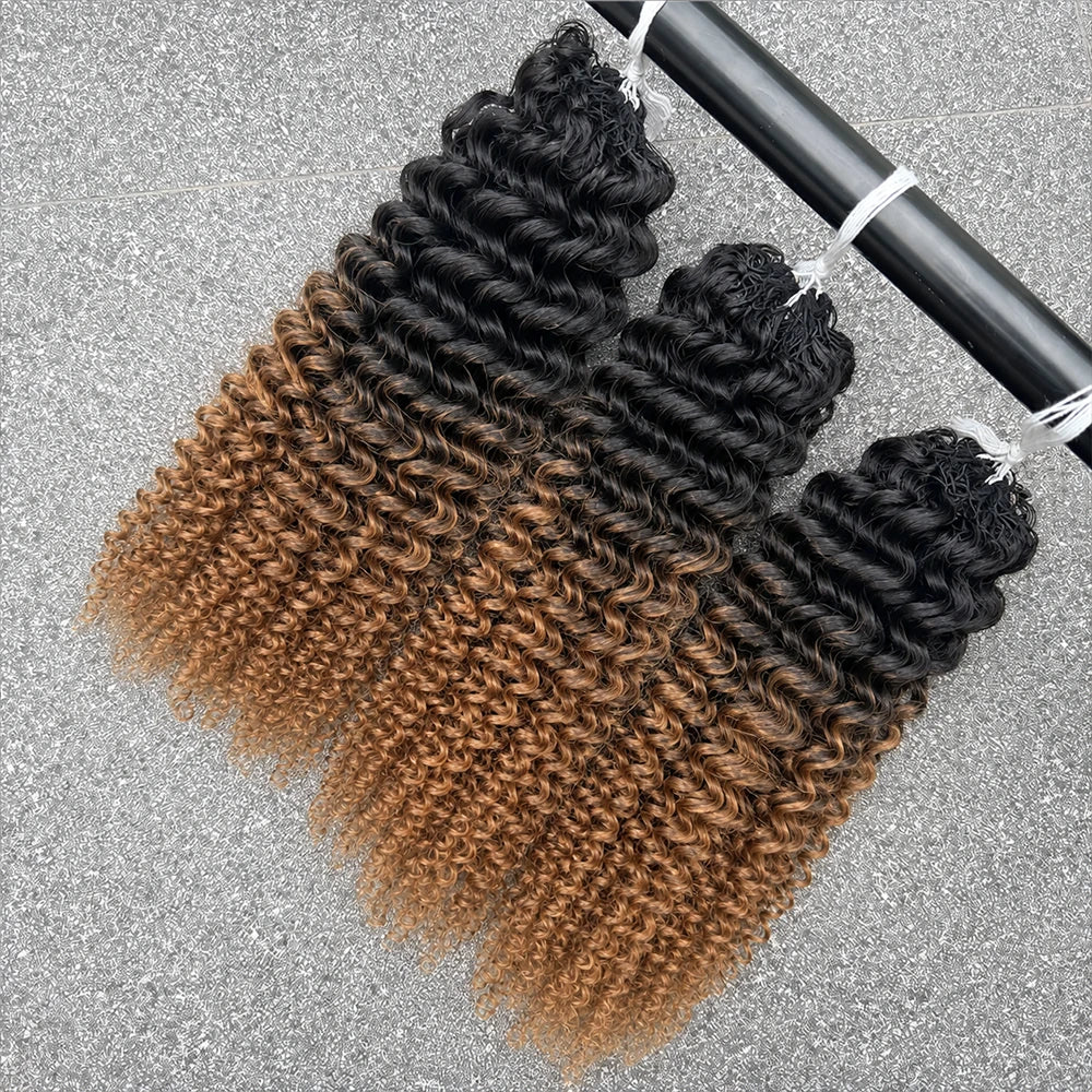 Pre Separated Kinky Curly Crochet Human Hair Extensions Knotless Miracle Knots TB30 Afro Kinky Feather Crochet Hair For Braids