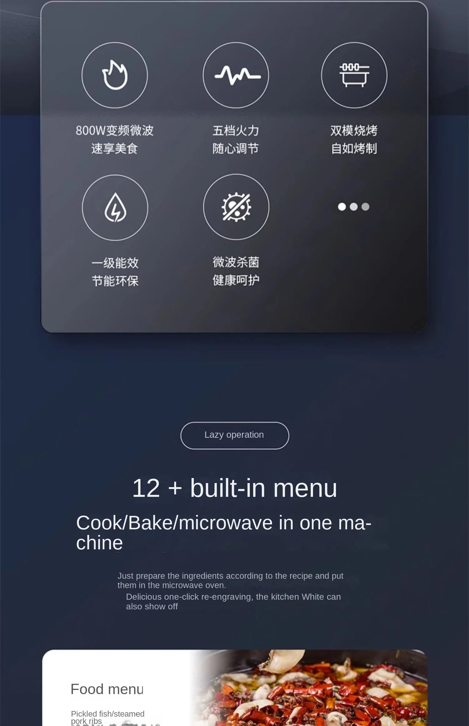 220V Midea Microwave Oven Flat Panel Microwave Baking All-in-One Machine Electric Oven Efficiency for Kitchen A